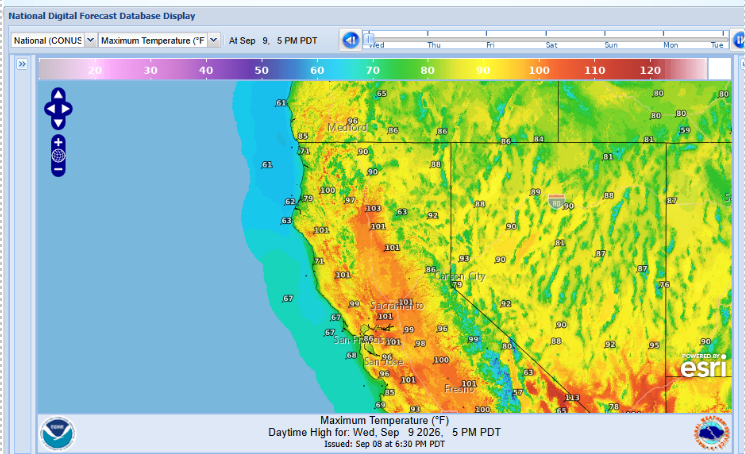 Sacramento Weather Map