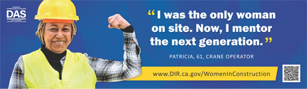 Billboard of a Female Construction Worker.