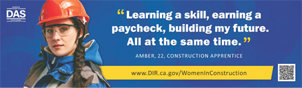 Billboard of a Female Construction Worker.